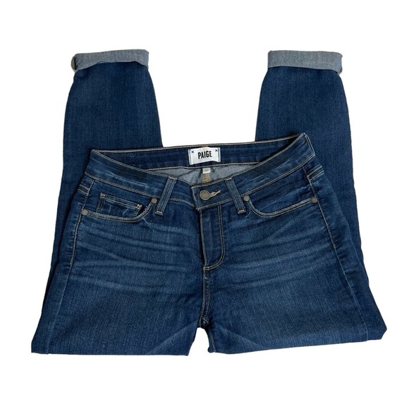PAIGE Verdugo Crop Zach Distressed Ankle Jeans Women's Size 27 - Picture 5 of 16